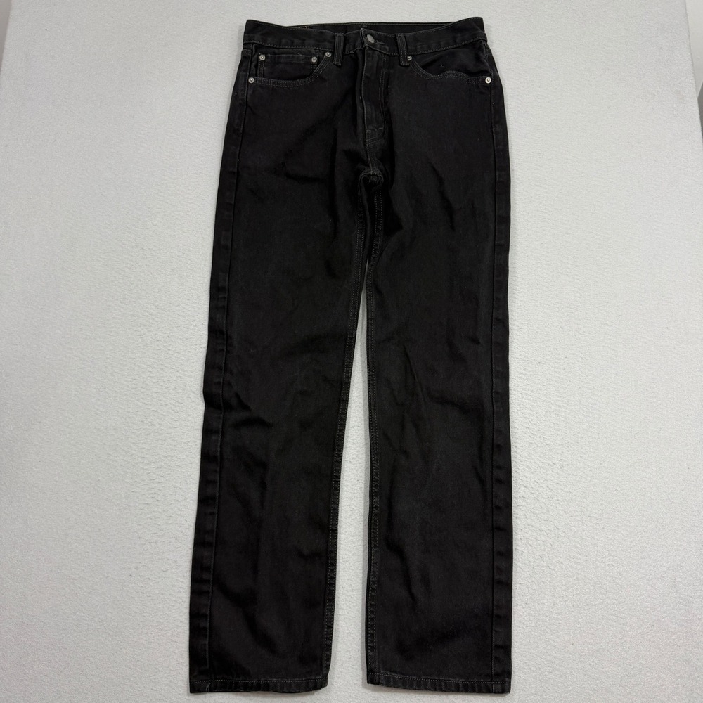 Levis 505 Jeans Men's 34x34 Black Regular Fit Straight Leg Zip Fly Denim Western